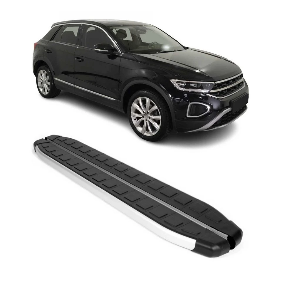 OMAC Trittbretter VW T-Roc 2017-2025 Aluminium ABS Silber Schwarz 2x