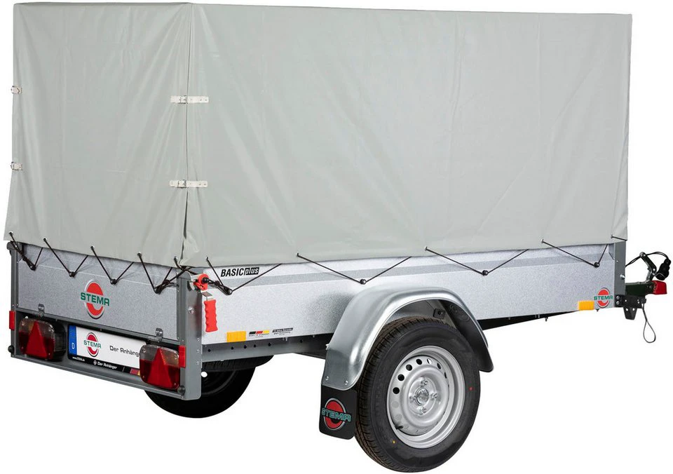 STEMA PKW-Anhänger Basic 750 Kippdeichsel 593 kg 80 cm Hochplanen-Set
