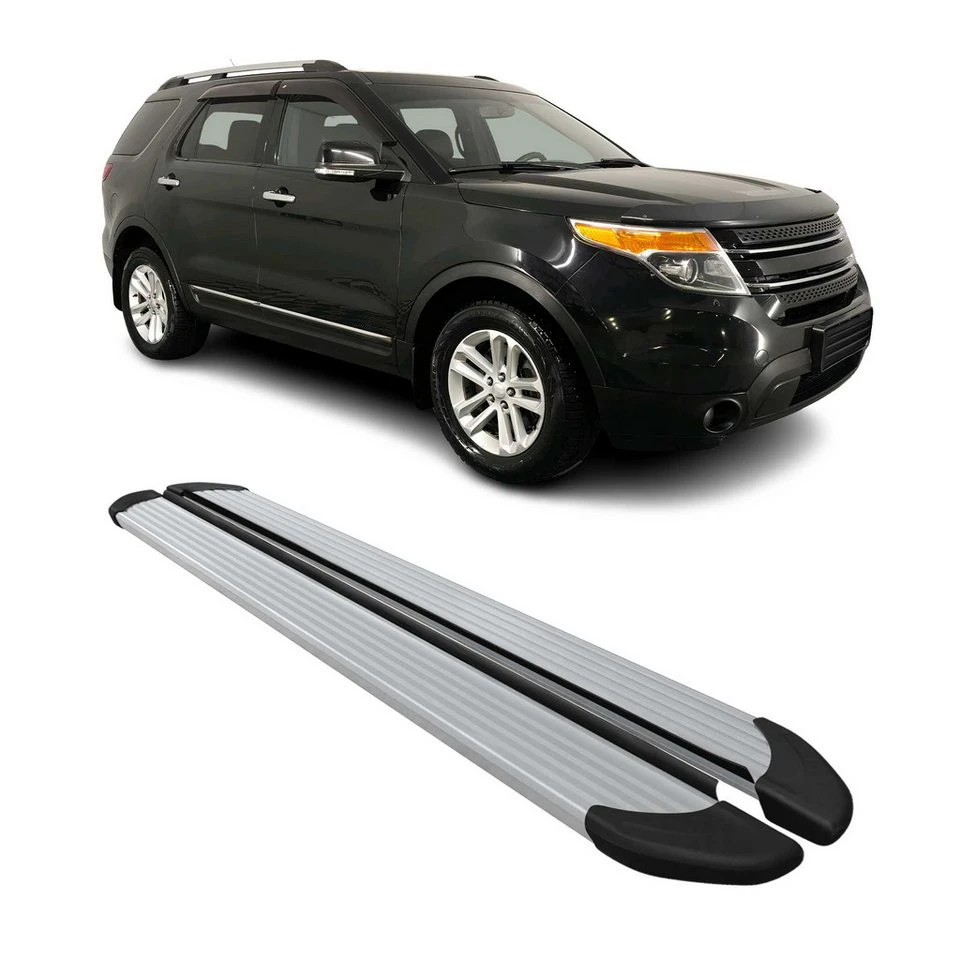 OMAC Trittbretter Aluminium Ford Explorer 2011-2020 Grau 2-tlg. rutschfest