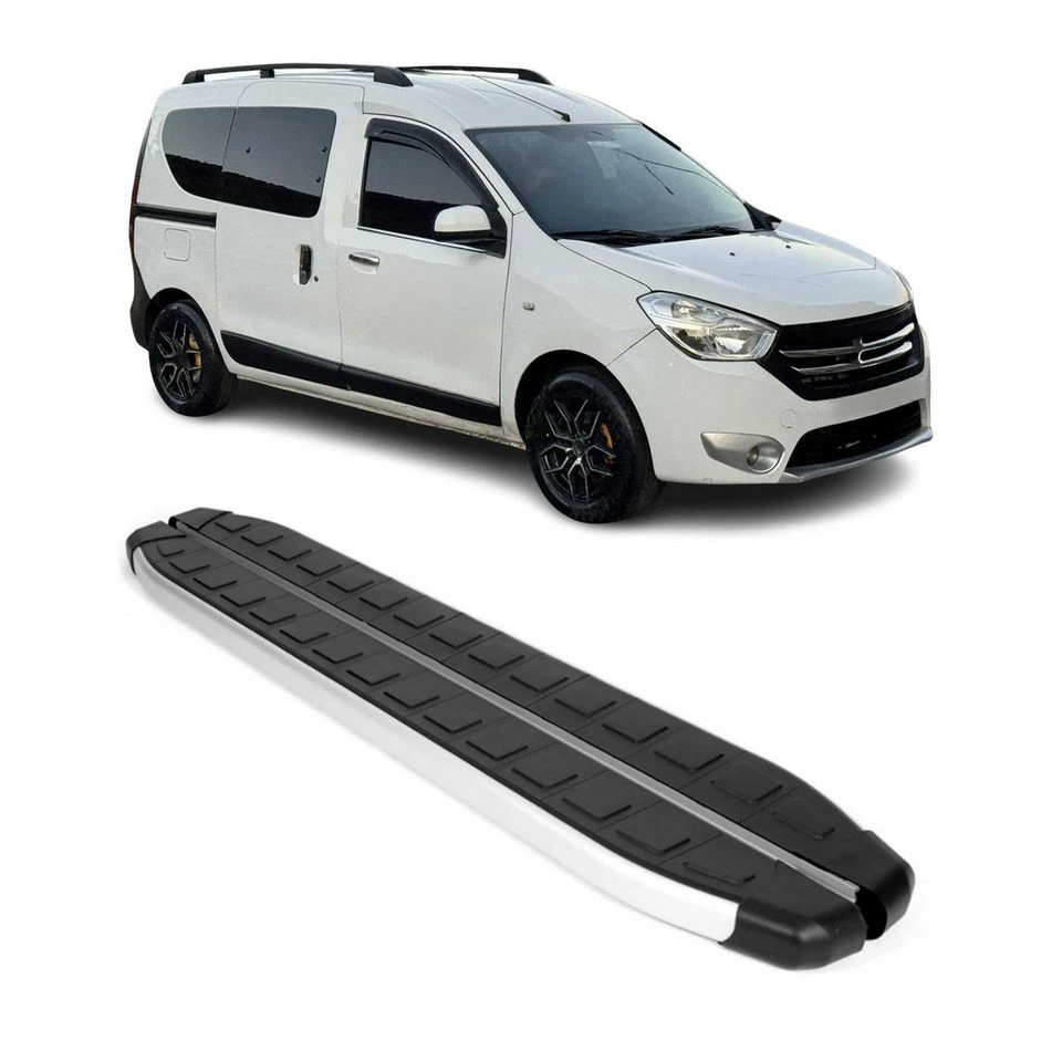 OMAC Trittbretter für Dacia Dokker 2012-21 Aluminium 2-tlg. rutschfest