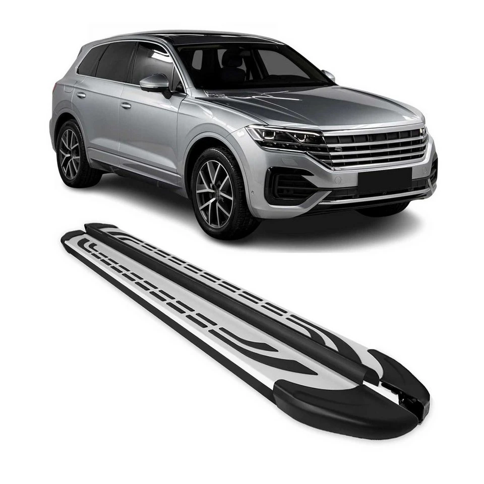 OMAC Trittbretter VW Touareg 3 2018-2025 Aluminium ABS Silber Schwarz 2-tlg.
