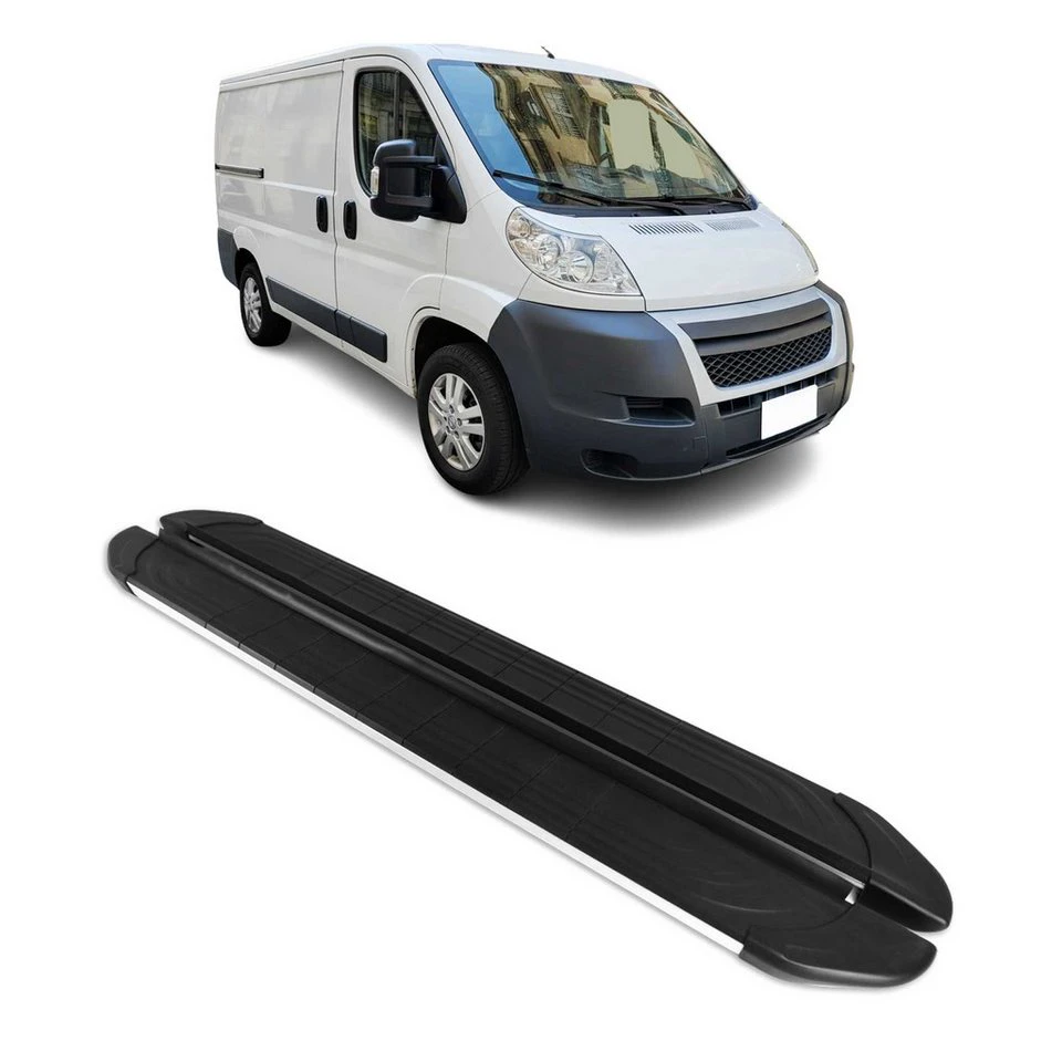 OMAC Trittbretter Citroen Jumper 2006-2025 L1 Aluminium Grau 2-tlg. rutschfest