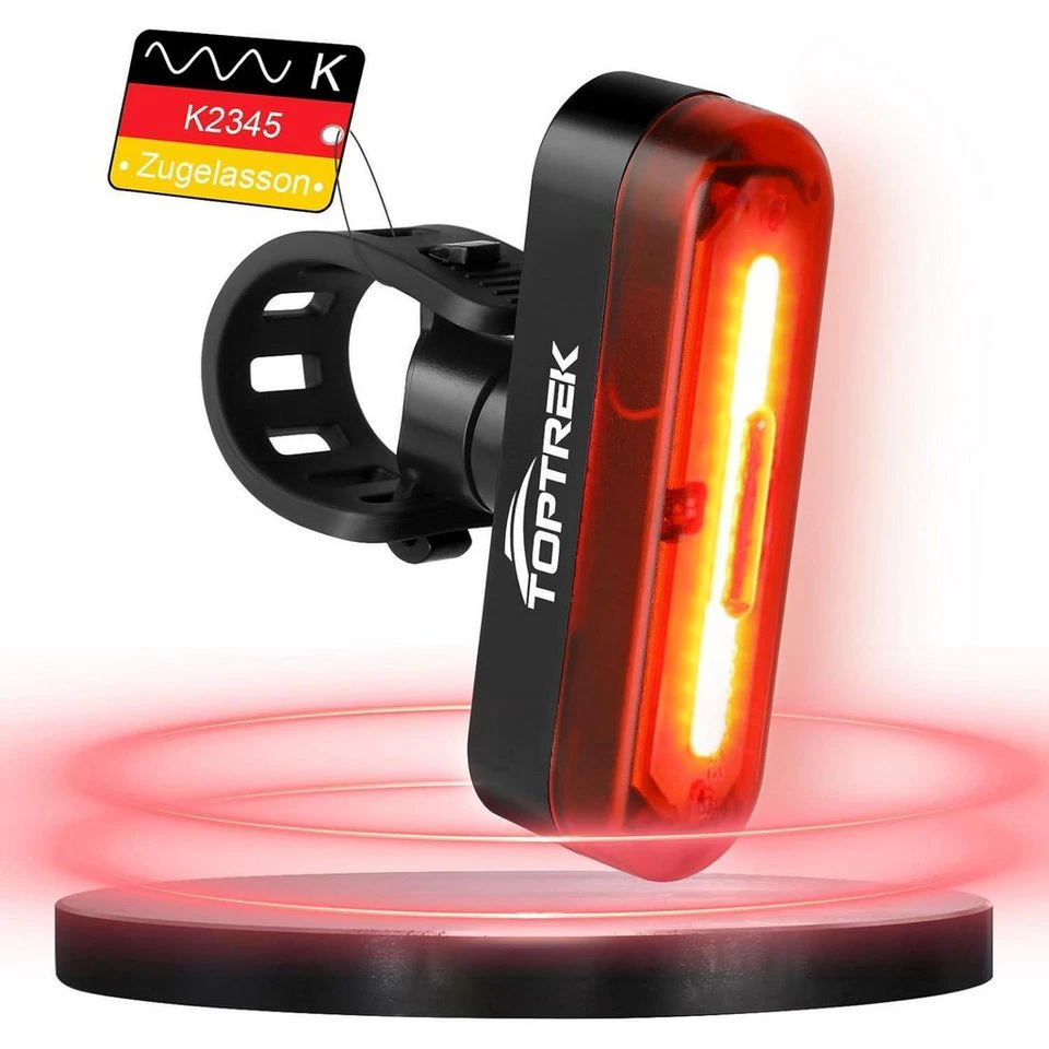 LuxusKollektion Fahrrad Rücklicht LED StVZO zugelassen USB-C aufladbar IPX5 16 LEDs