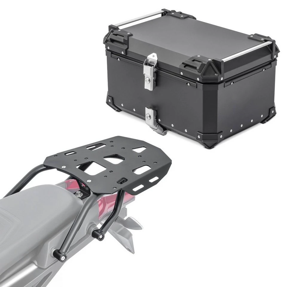 Bagtecs Topcase Set XB65 Alu schwarz für Aprilia Tuareg 660 22-25 mit Träger