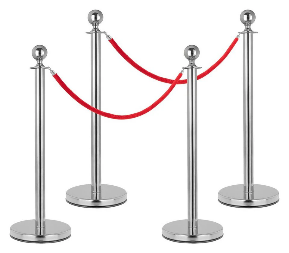 Stagecaptain Absperrpfosten PLS-150 4.2 Deluxe 4 Edelstahl-Stative 2 Seile 2 m