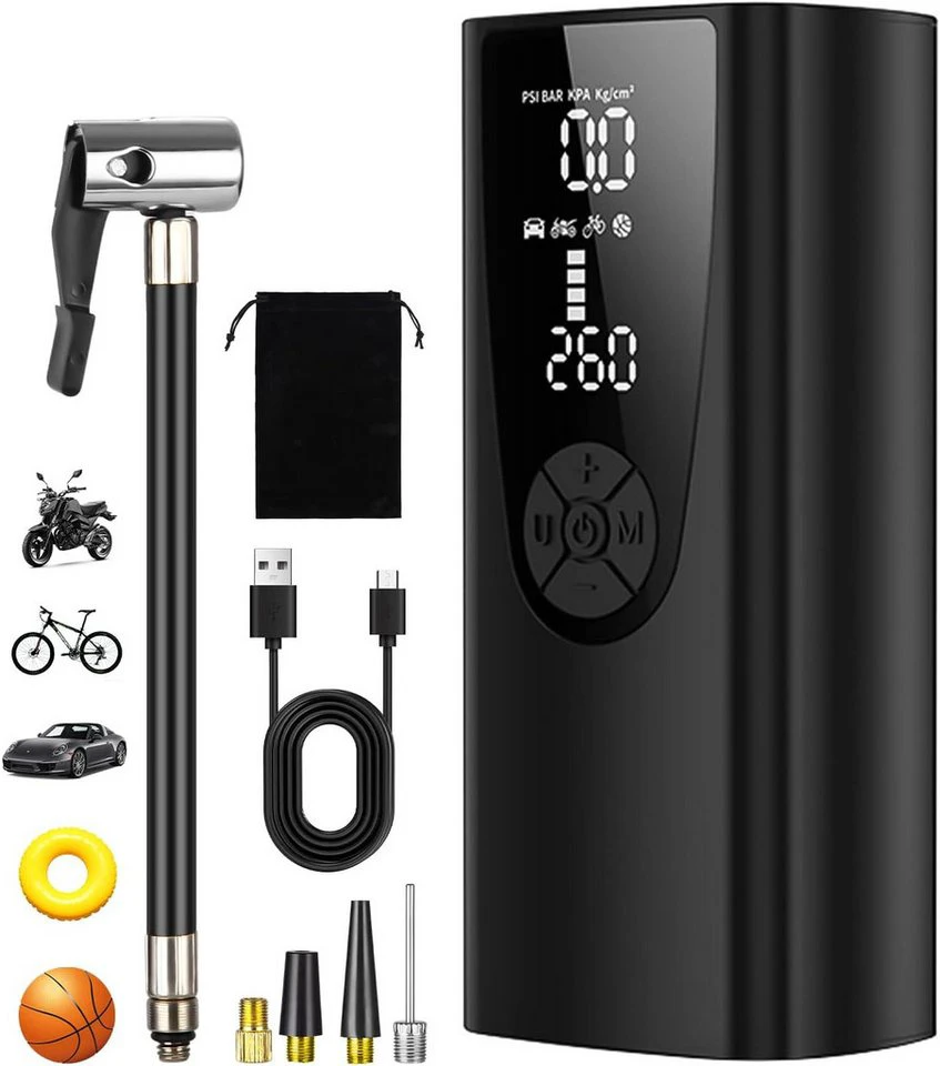 SinLaw Akku-Luftpumpe 6000 mAh 150 PSI USB LED-Licht Taschenlampe Powerbank