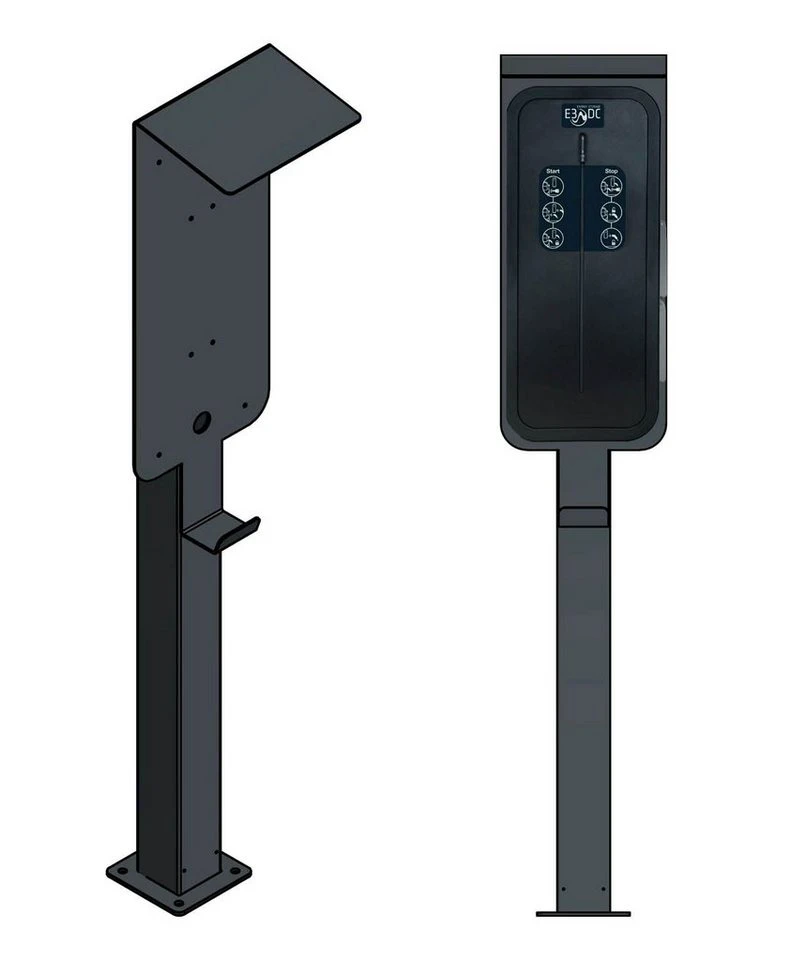 DIE-LADESÄULE.DE Elektroauto-Ladestation-Halterung für E3/DC multi connect 22kW Wallbox Edelstahl Anthrazit Dach