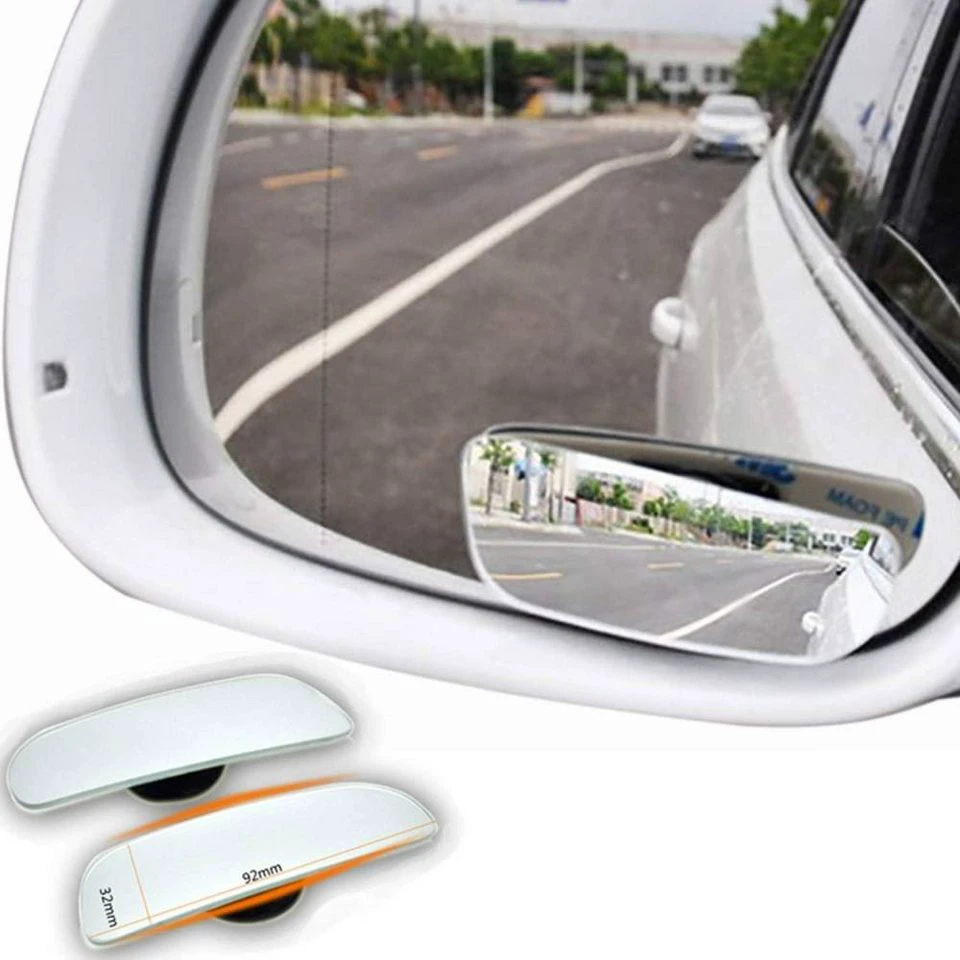 Blusmart Autospiegel Toter-Winkel-Spiegel 2 Stück rechteckig konvex HD-Glas 360° verstellbar