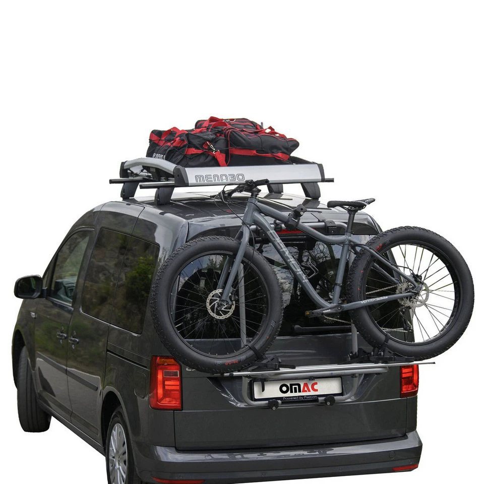 OMAC Heckfahrradträger Fahrradträger Heckklappe E-Bike 3 Fahrräder VW Caddy Antidiebstahlschloss