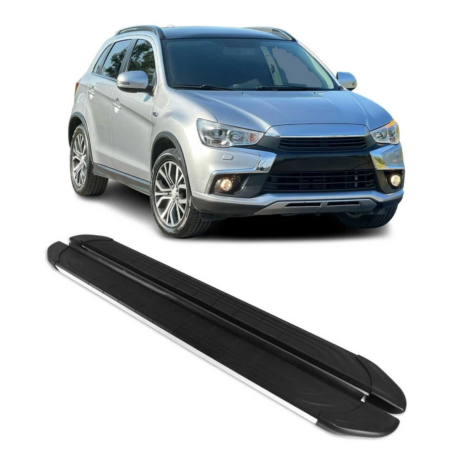 OMAC Trittbretter Aluminium für Mitsubishi ASX 2010-2022 Silber 2-teilig rutschfest