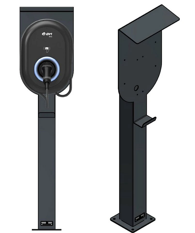 DIE-LADESÄULE.DE Elektroauto-Ladestation-Halterung E.ON Drive vBox Vestel eCharger Edelstahl Anthrazit