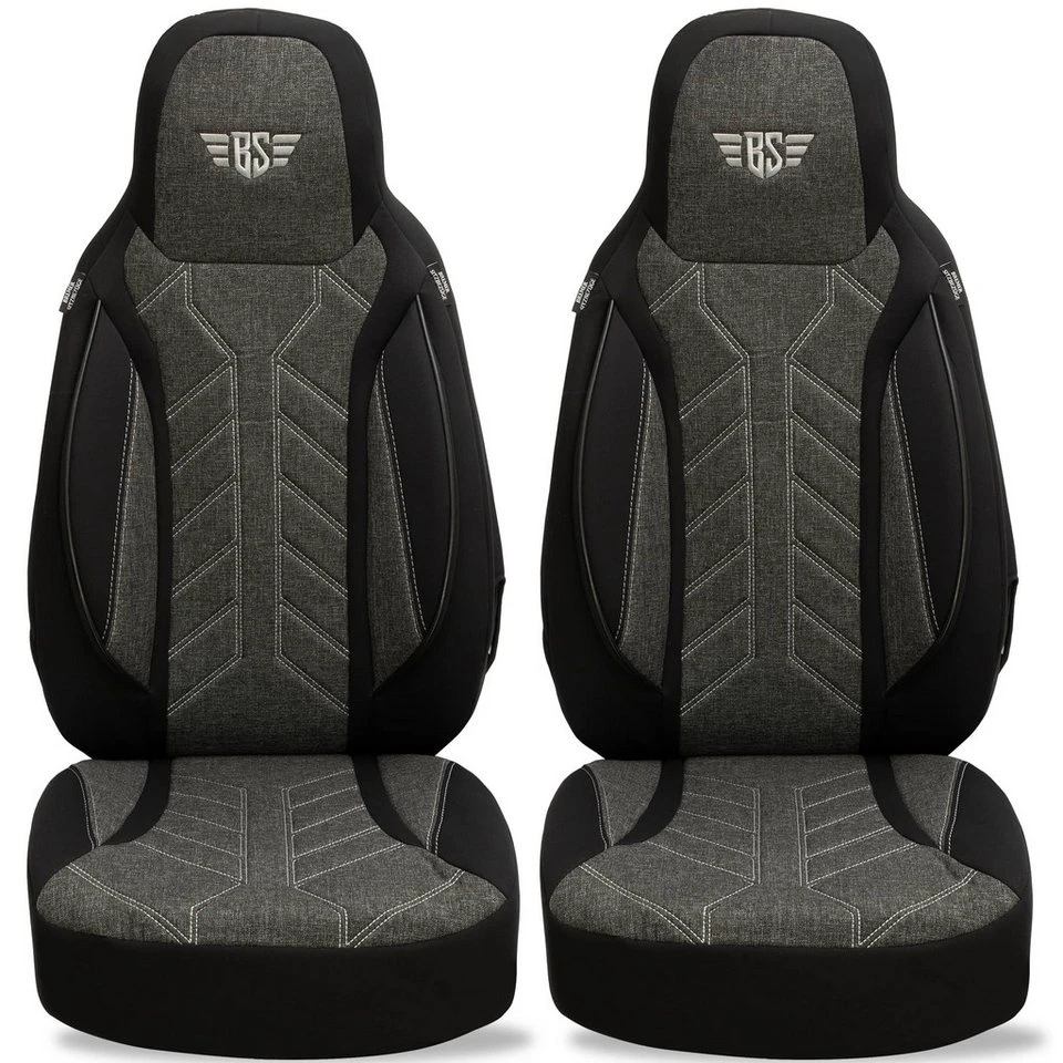 BREMER SITZBEZÜGE Autositzbezug Affinity Camper Van M DUO PLKT204 Set 2-tlg. Schwarz Anthrazit