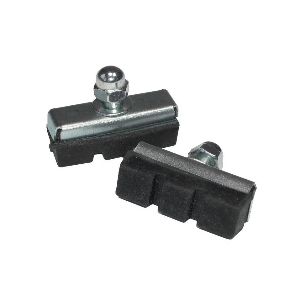 Messingschlager Bremsbelag Universal Import Bremsschuh mit Mutter silber/schwarz 1 Paar