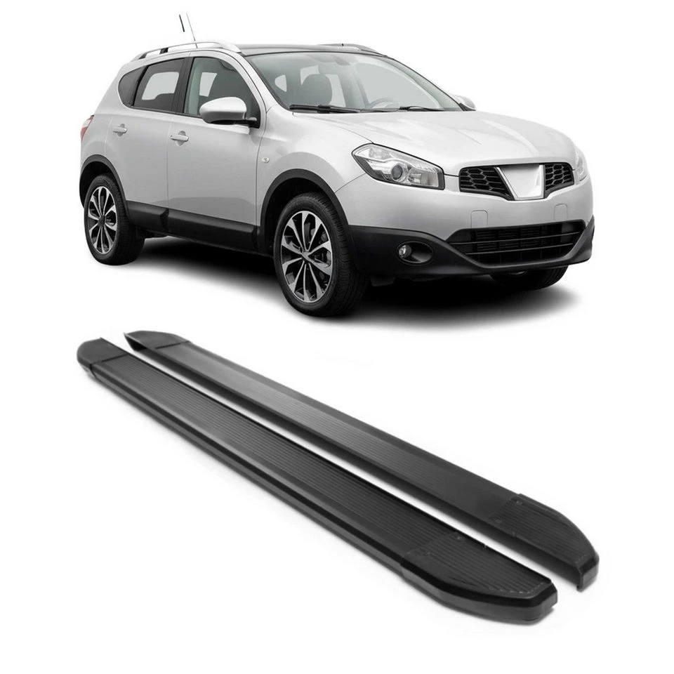 OMAC Alu Seitenschweller für Nissan Qashqai +2 NJ10 2008-2014 2x 2-tlg. rutschfest