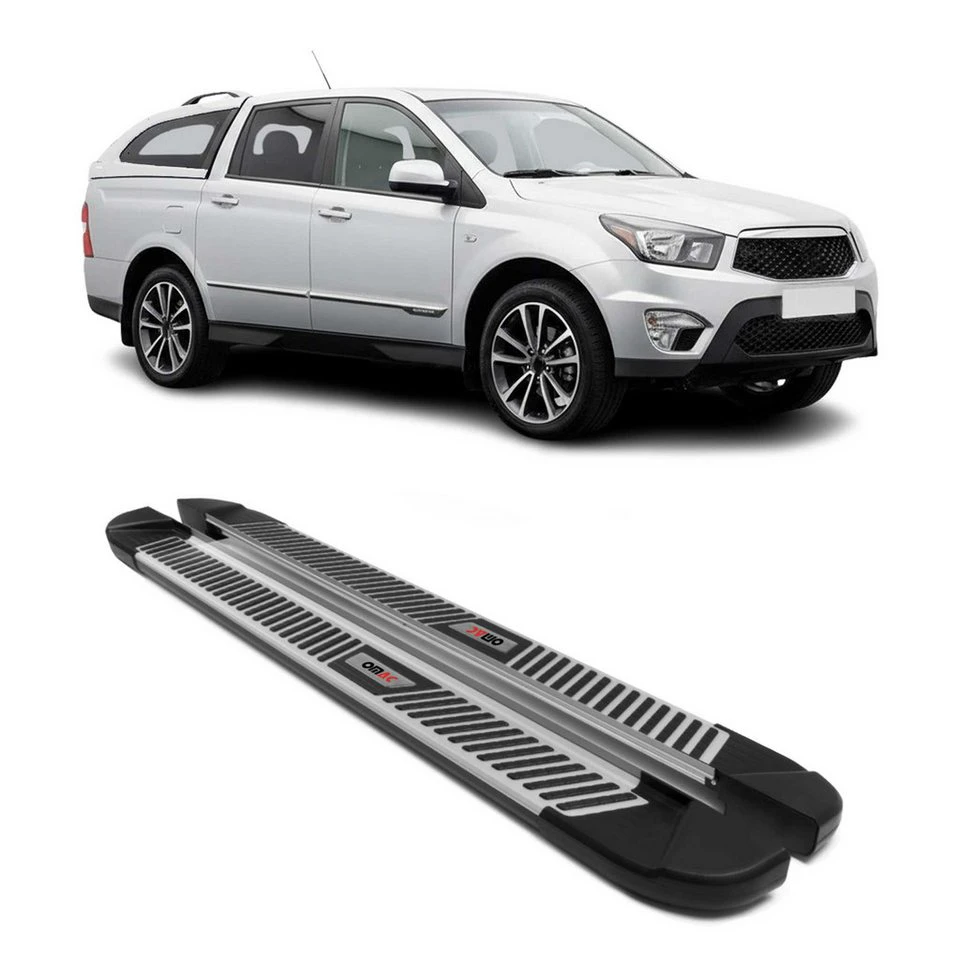 OMAC Trittbretter Ssangyong Korando Sport Aluminium 2-teilig rutschfest