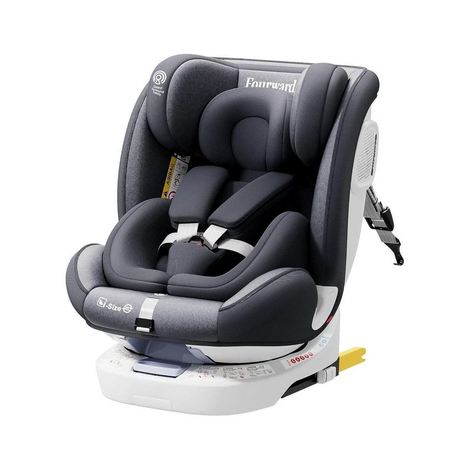 LuxusKollektion Kinderautositz 360° drehbar ISOFIX ECE R129 5-Punkt-Gurt Grau