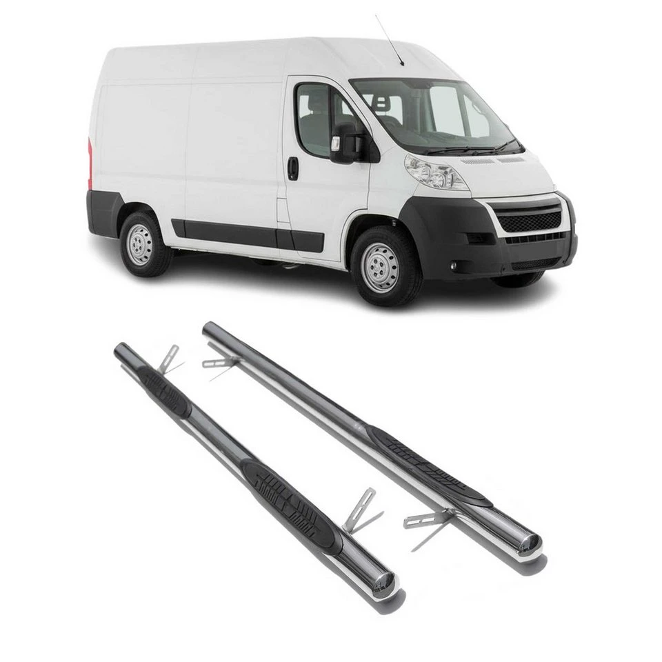 OMAC Trittbretter Fiat Ducato 2006-2014 L2 Edelstahl Schwellerrohre Mitte 2-teilig