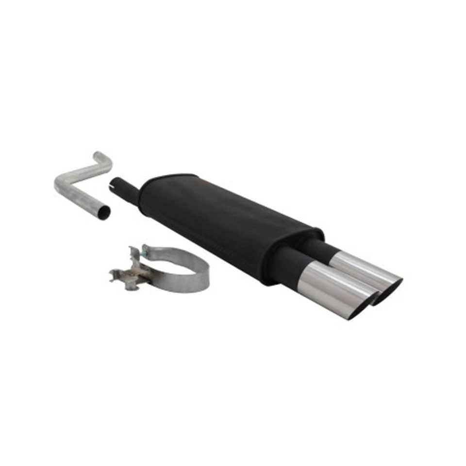 OMAC Novus Sportendschalldämpfer VW Polo II/III 86C 2x76mm Edelstahl-Endrohr mit EG-Genehmigung