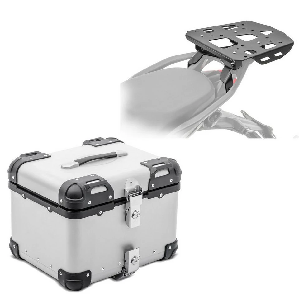 Bagtecs XS45 Aluminium Topcase Set mit Gepäckträger Ducati Multistrada V4 / S 21-25 45 Liter