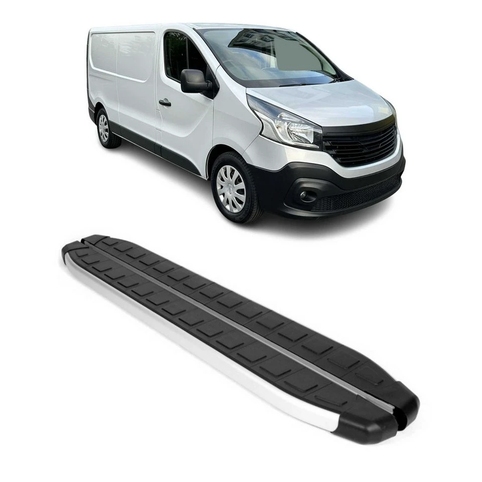 OMAC Trittbretter Renault Trafic 2014-2024 L2 Aluminium 2-tlg. rutschfest