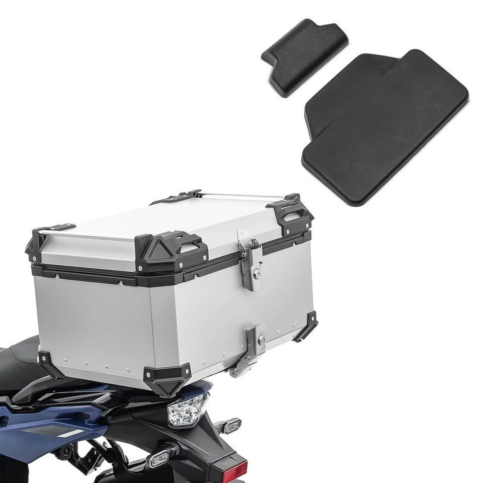 Bagtecs Topcase Set Motorrad Aluminium 65L mit Sozius Rückenpolster XB65 Alu T