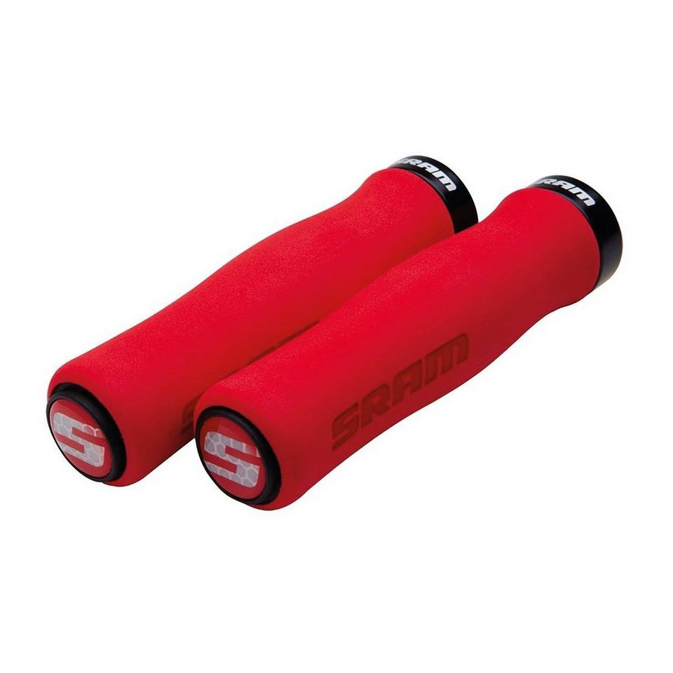 SRAM Ergo-Schraubgriffe 00.7915.068.080 Schaumstoff 129 mm Single Clamp rot/schwarz 1 Paar