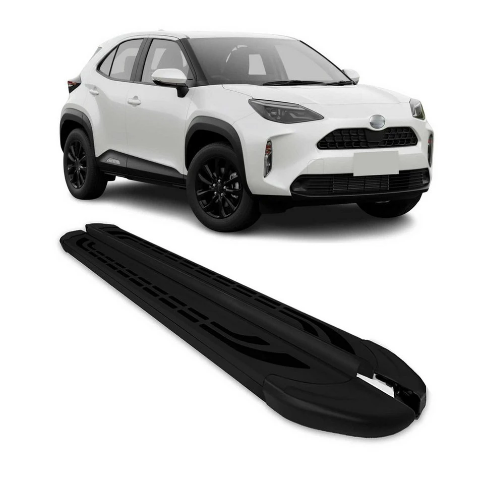 OMAC Trittbretter Toyota Yaris Cross 2023-2025 Aluminium ABS Schwarz 2-teilig rutschfest