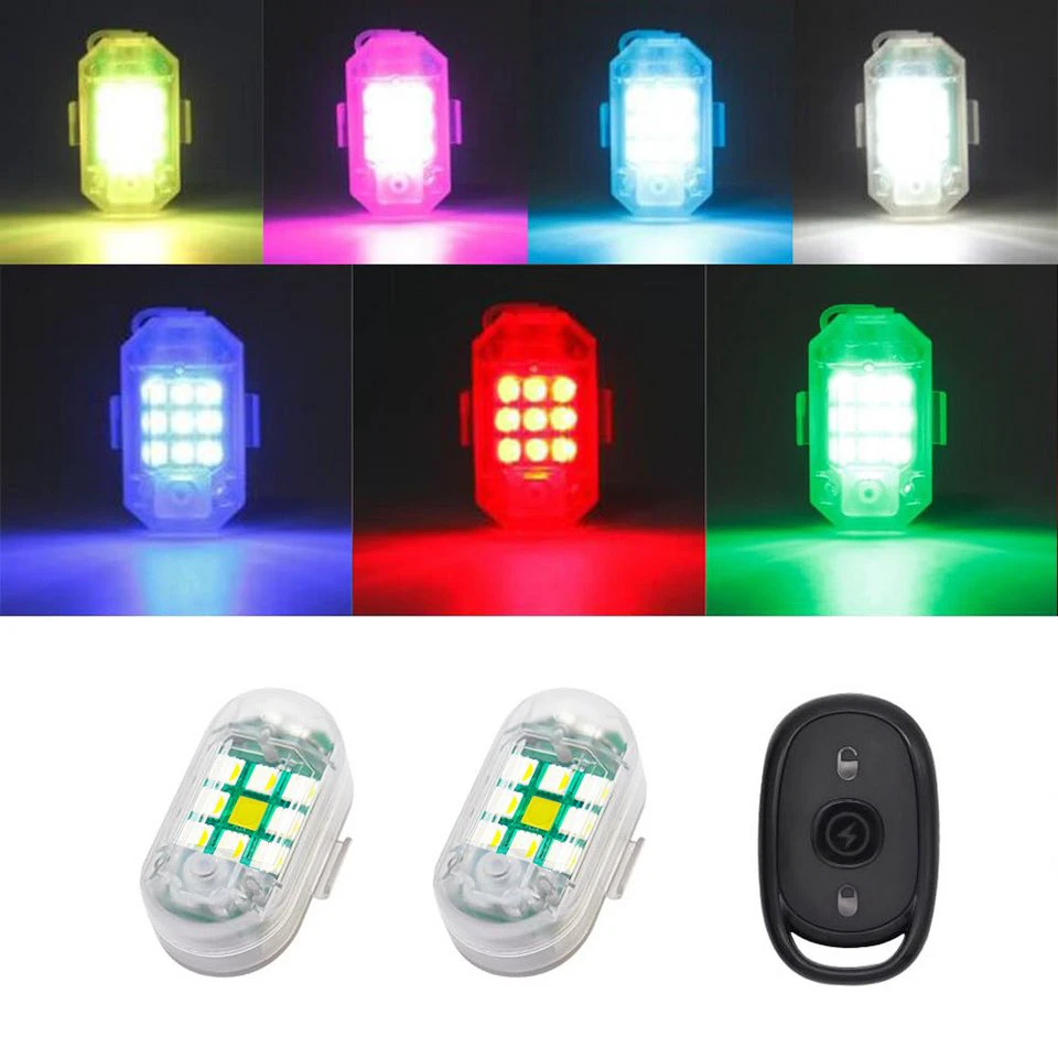 Hikity Rückleuchte Auto Fernbedienung Blitzlicht Drahtloses LED 7 Farben USB-Aufladung